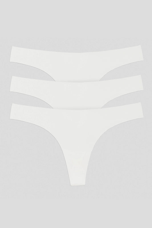 3-Pack White Like Nothing Thong - for dame - Famme - Thong