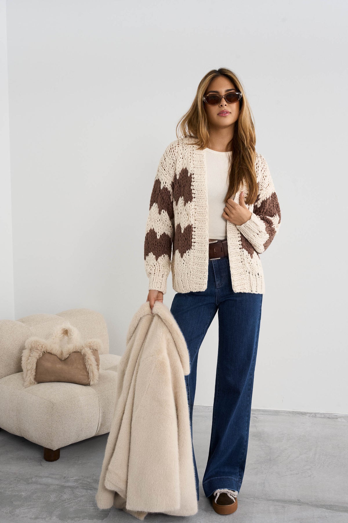 Cardigan en grosse maille