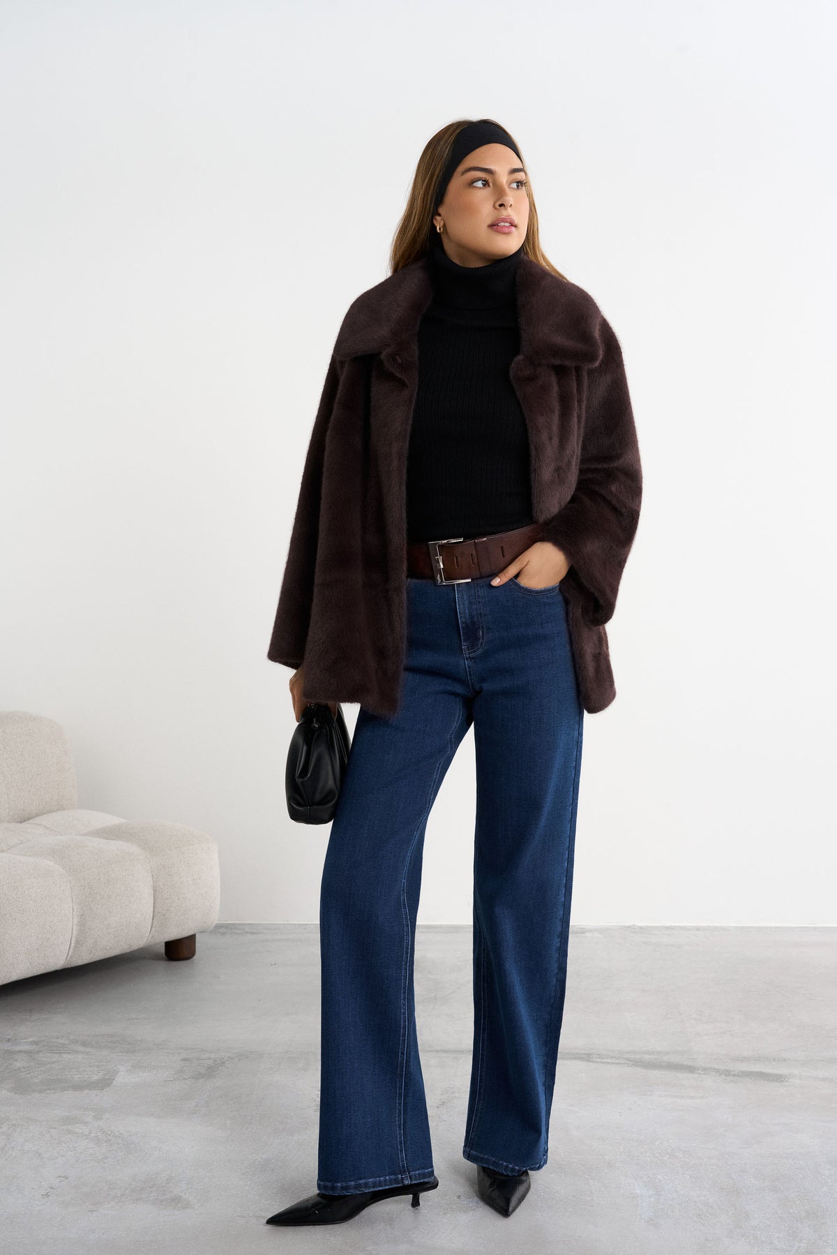 Courchevel, veste en fausse fourrure