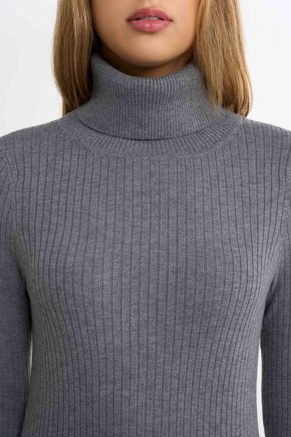 Gerippter Rollkragenpullover