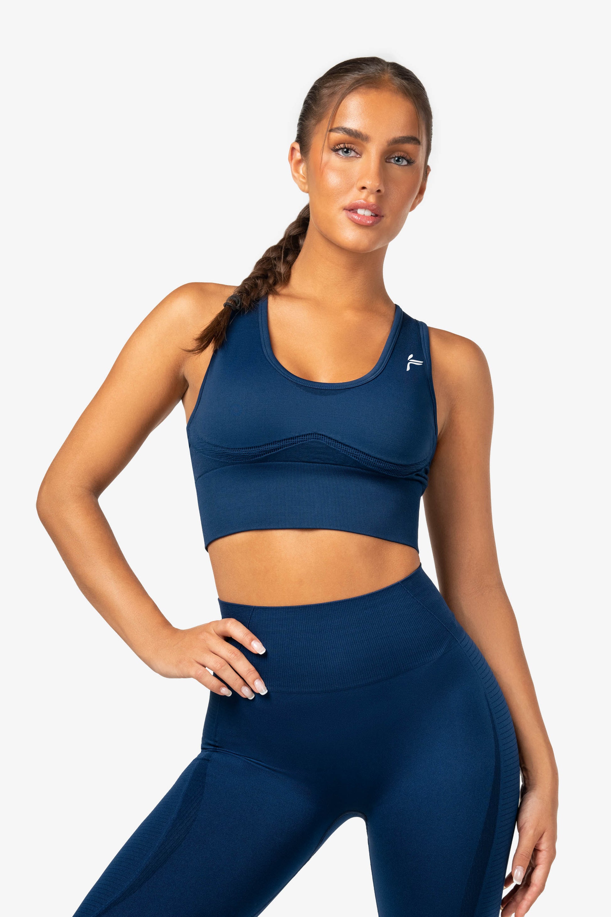 Blue Elevate Crop Top - for dame - Famme - Sports Bra