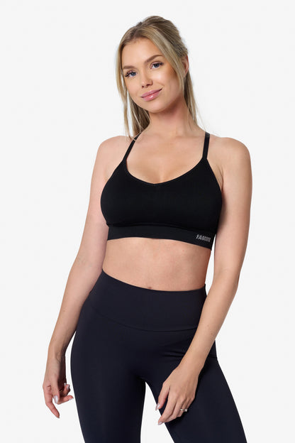 Black Seamless Sports Bra